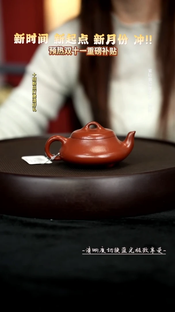 茶壶紫砂LTF110239孟臣汉棠石瓢朱泥160cc