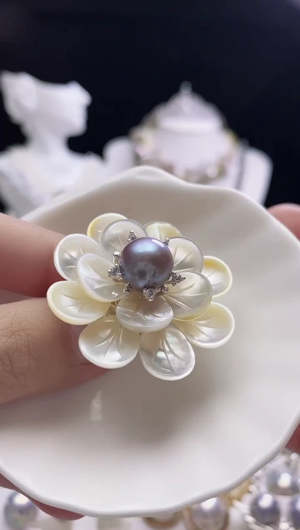 未镶嵌胸针淡水珍珠淡水紫珠胸针