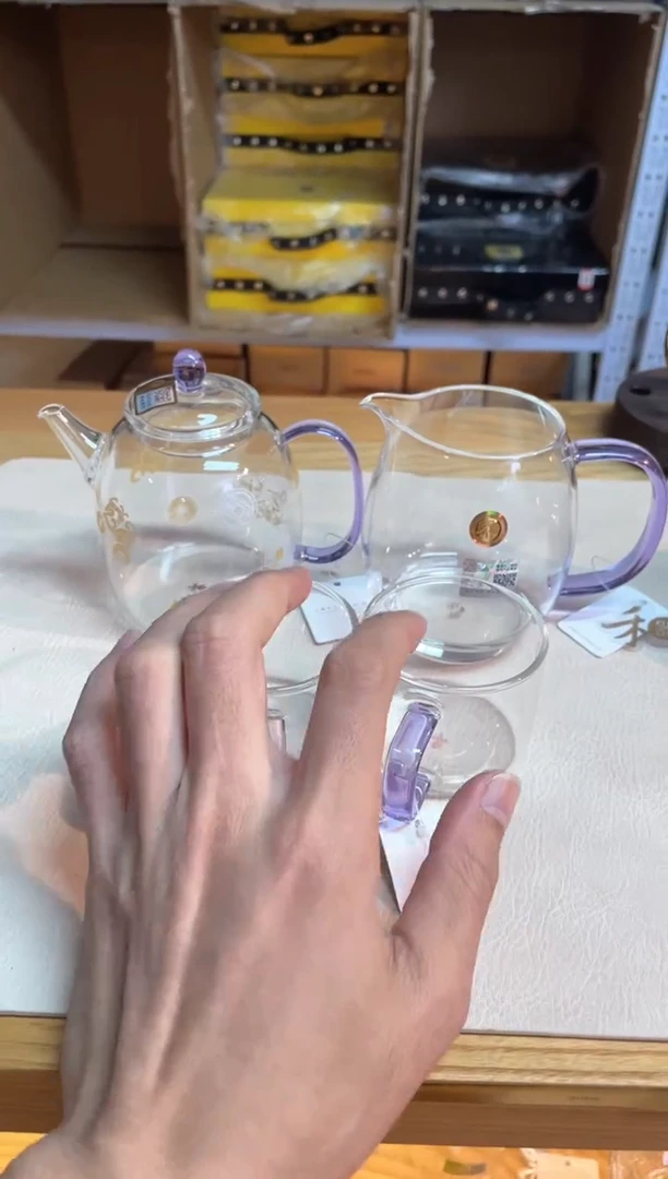 禾器/瑞币纹-宴臣壶/浅紫+澄然浅紫+清禾杯浅紫