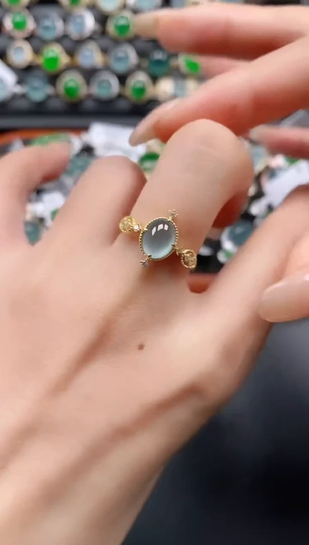 银S925镶嵌戒指翡翠11