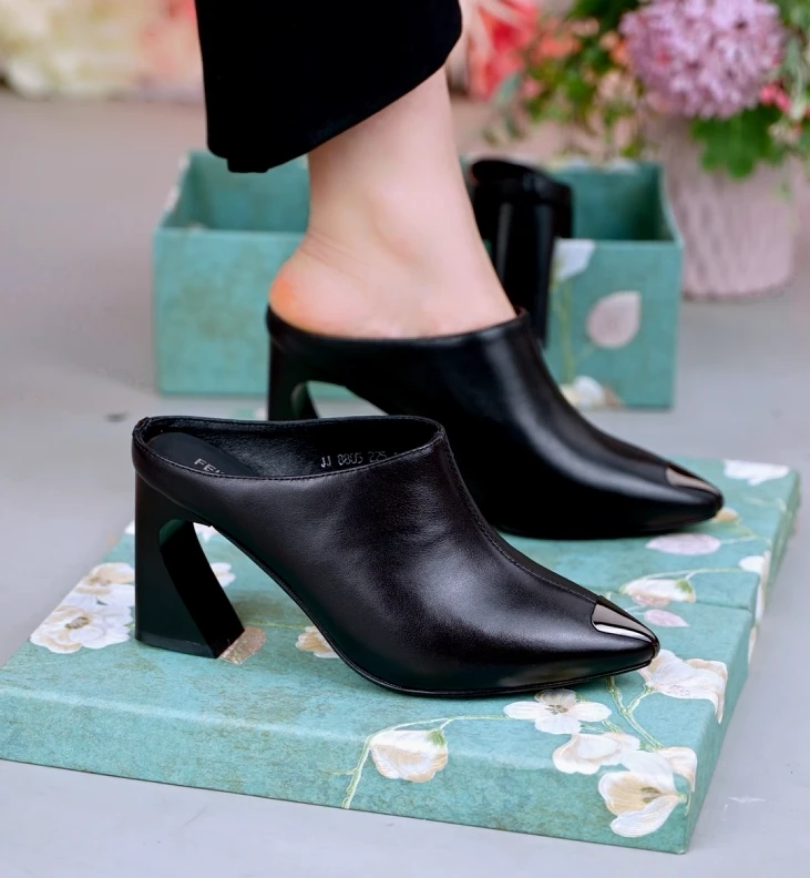 2025新款中跟粗跟高跟鞋百搭时尚女鞋单鞋凉鞋女款2025新款爆款