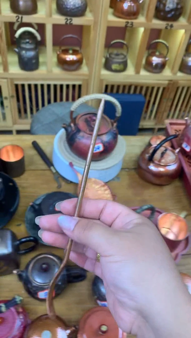 紫铜双头茶针茶拨