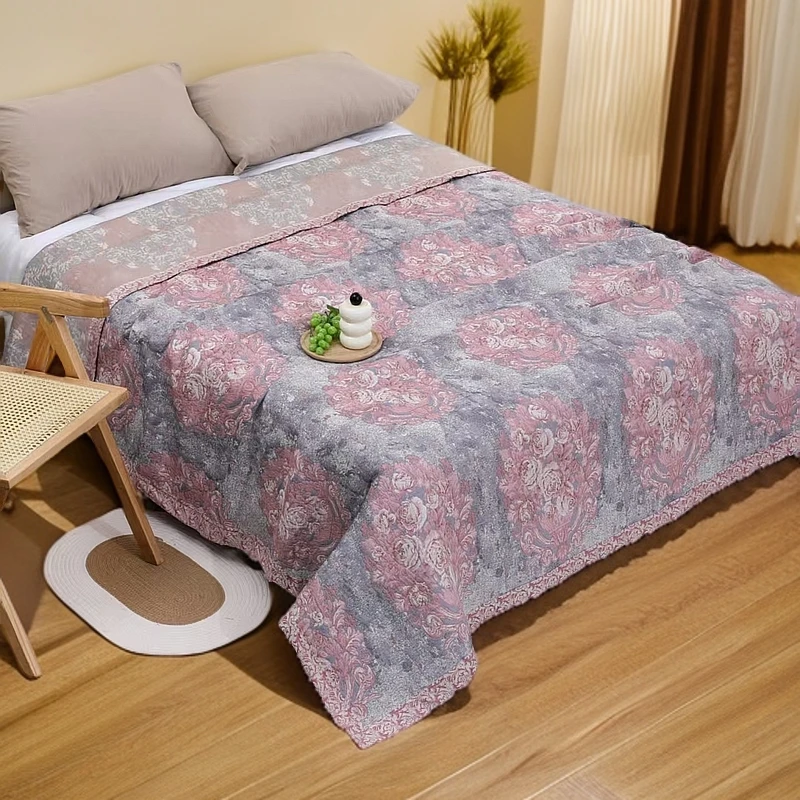 多功能纱布盖毯凉席--梦绘花芳高级感上档次高质量热销双面可用