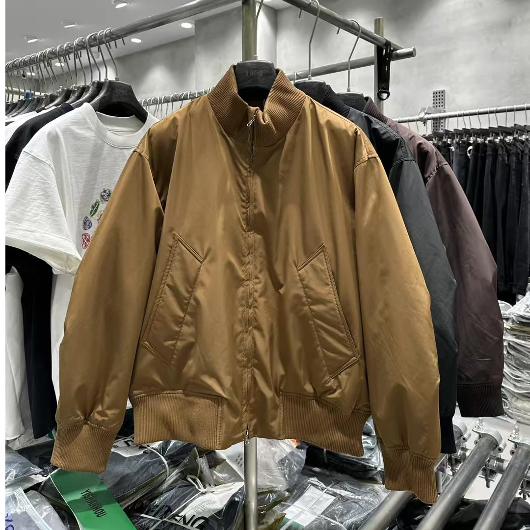 国标羽绒服美式复古廓形飞行员男外套冬季新款潮牌立领棒球羽绒服