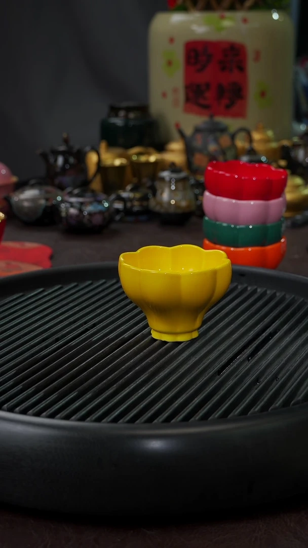 【闪购商品】杯【宜景窑帝王黄】大曼陀罗