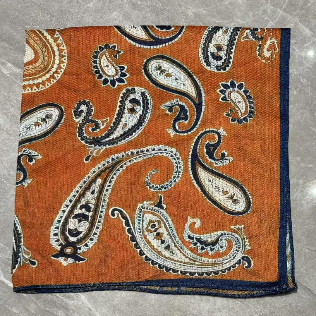 （橙色腰果）新款方巾65*65左右围巾