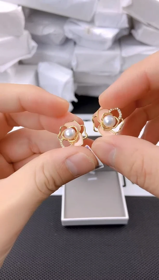 未镶嵌耳饰淡水珍珠ed1037