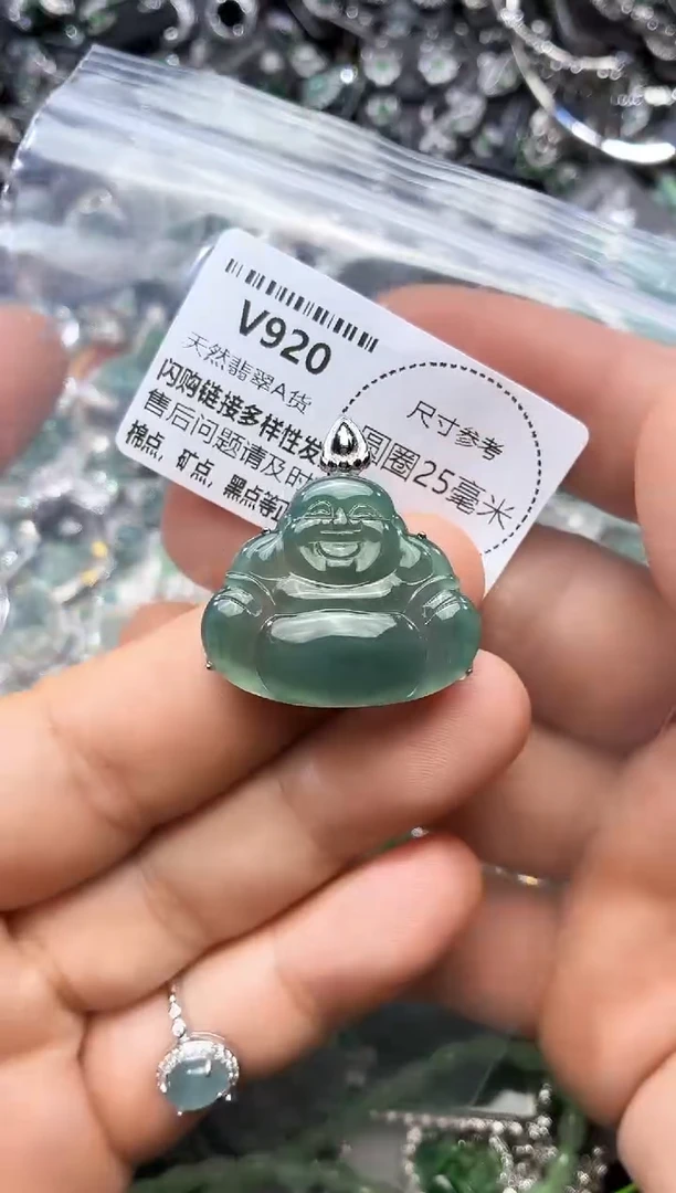 翡翠未镶嵌颈饰V920吊坠