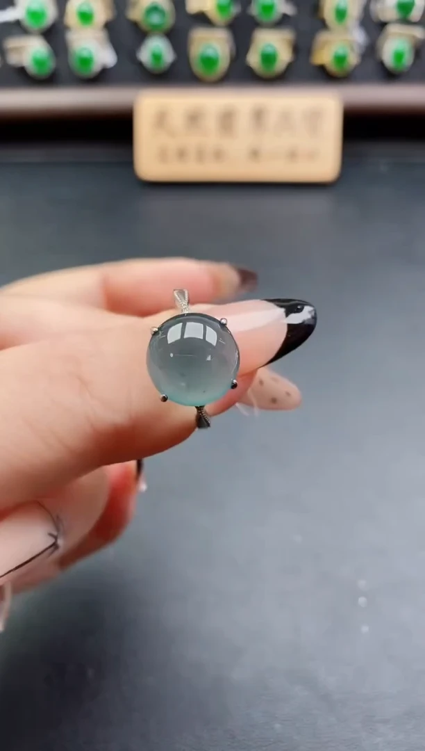 银S925镶嵌戒指翡翠1