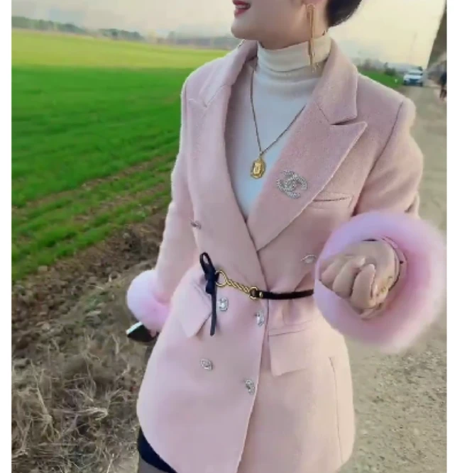 2024冬季新款时尚女装网红靓丽潮流气质洋气外套收腰高级休闲M