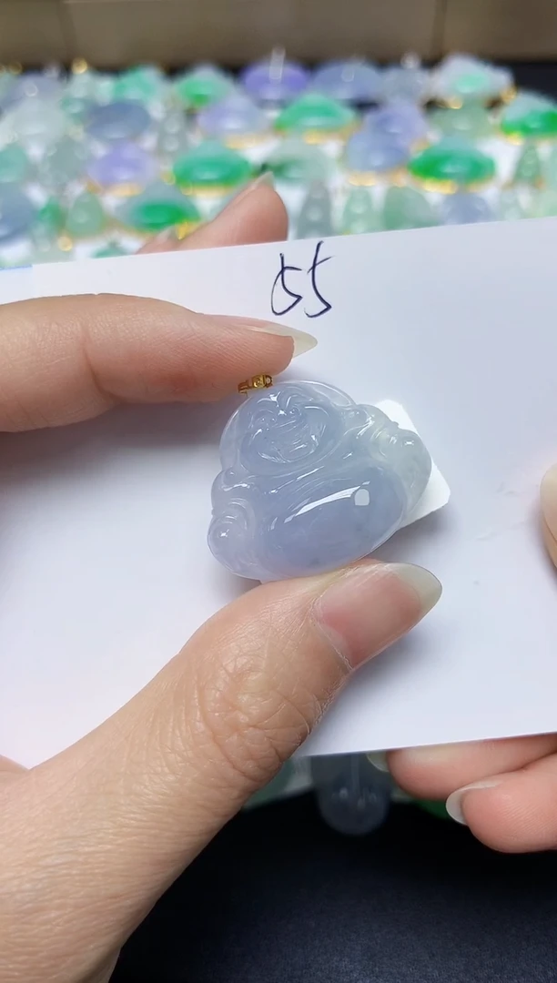 翡翠18K金镶嵌颈饰天然缅甸翡翠A货