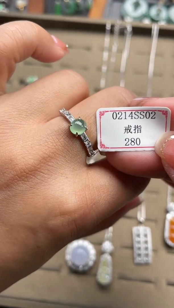 【闪购商品】翡翠戒指银S925镶嵌0214SS02