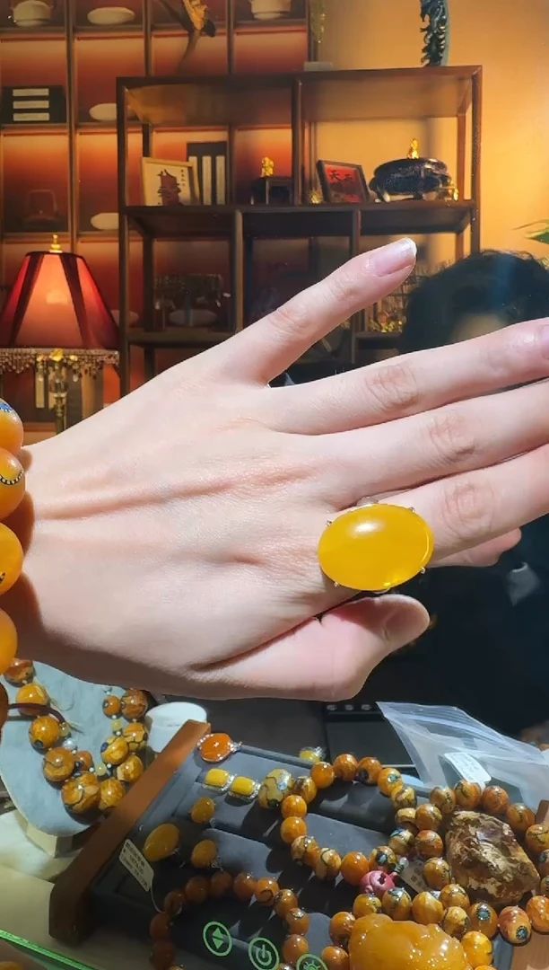 蜜蜡颈饰银S925镶嵌5546天然蜜蜡珠宝奇石