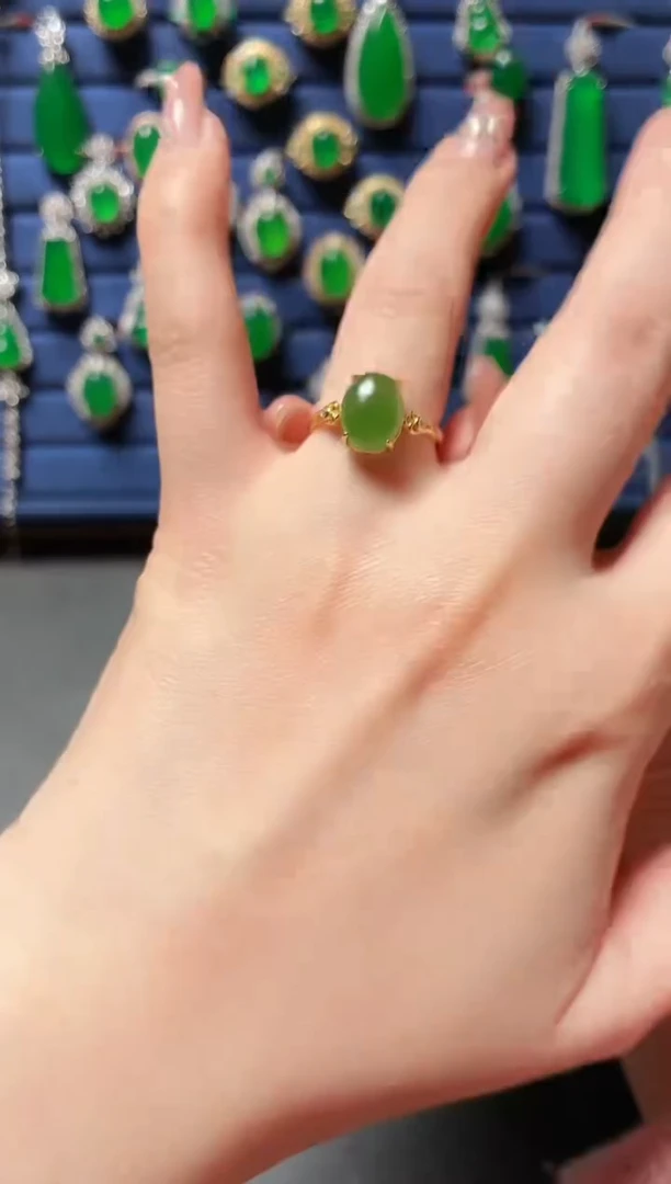 银S925镶嵌和田玉珠宝半成品63