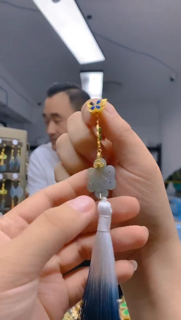 【闪购商品】翡翠耳饰合金357翡翠压襟