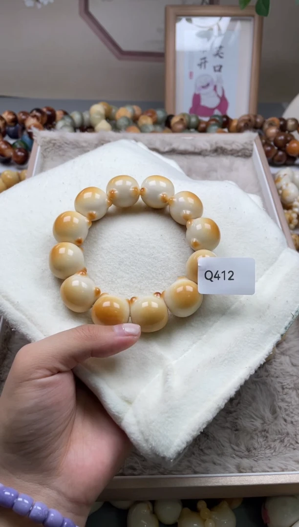 手串菩提根/象牙果小**懿Q412牙果猫头20mm一串通货