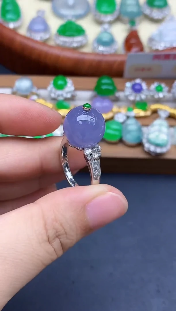 18K金镶嵌戒指翡翠318-中国好珍宝