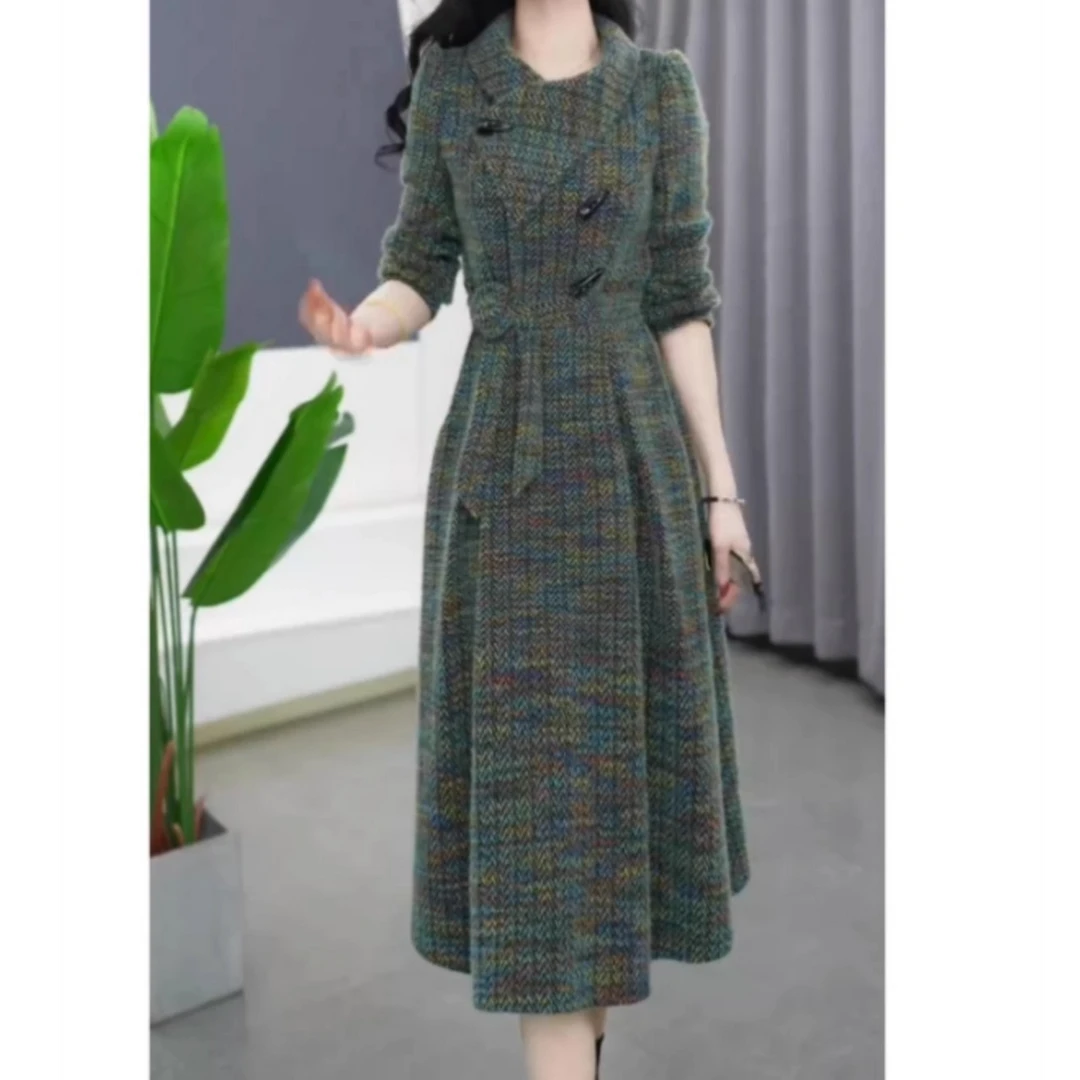 连衣裙2024新款女春秋十三行爆款高档气质妈妈阔太太高贵洋气