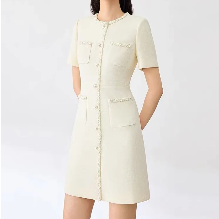 25n【宝Z订单】春季新款时尚百搭气质小香风连衣裙LYQ002(24L0047)