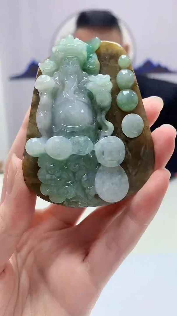 【闪购商品】定制翡翠未镶嵌4969zm-毛货挂件125财神