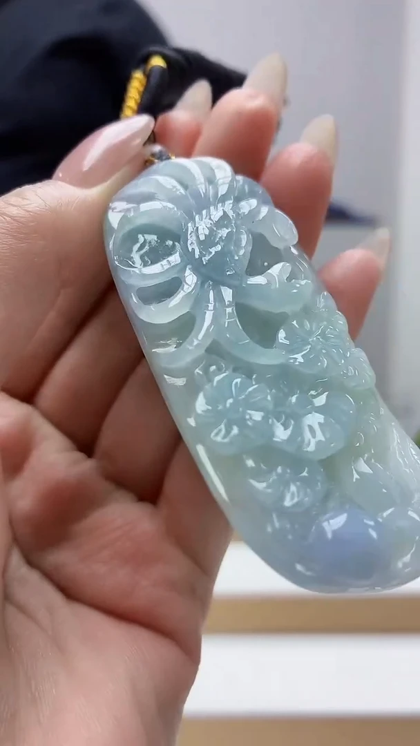 未镶嵌定制翡翠5060MM-毛货挂件110