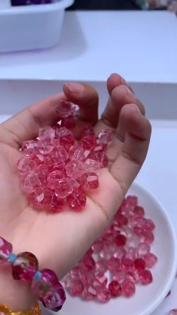 颈饰未镶嵌水晶W1849红色碧玺扭珠10mm*10颗