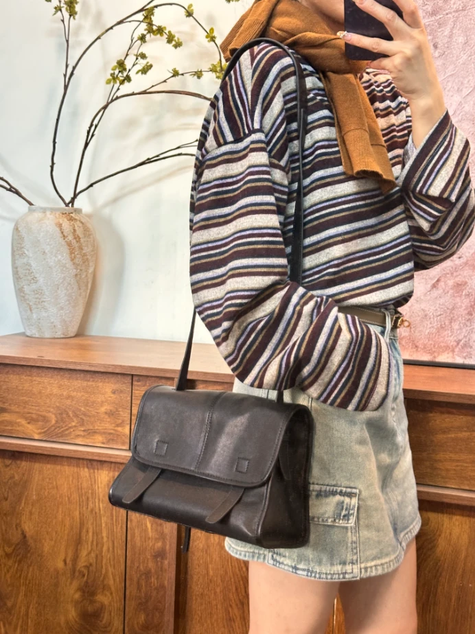 【三森印记】（车水马龙）小邮差包包（头层羊皮系列） M128