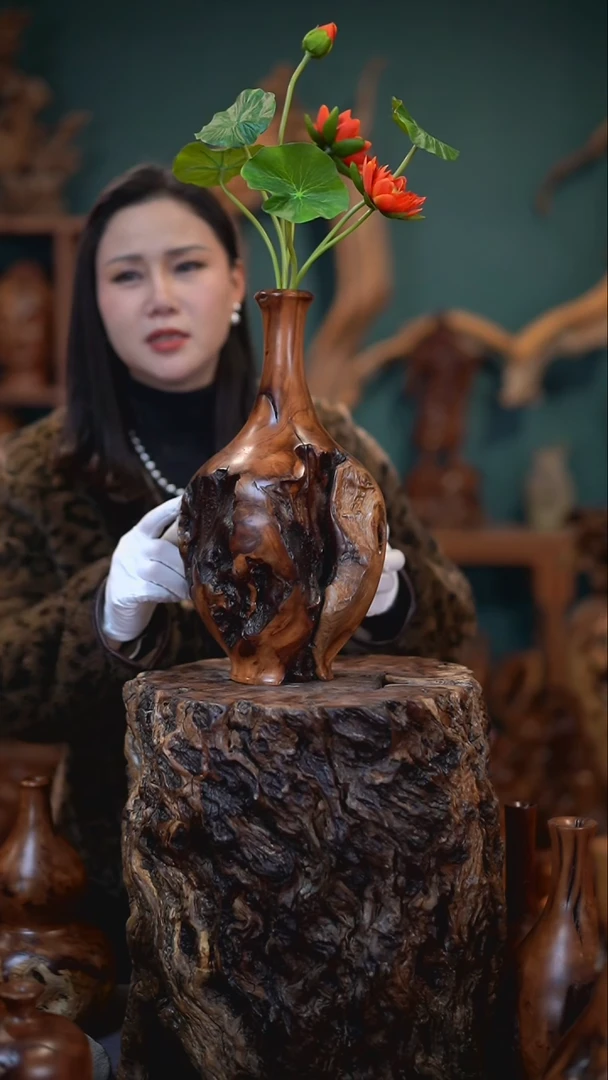 【闪购商品】枣木雷击枣木随型花器