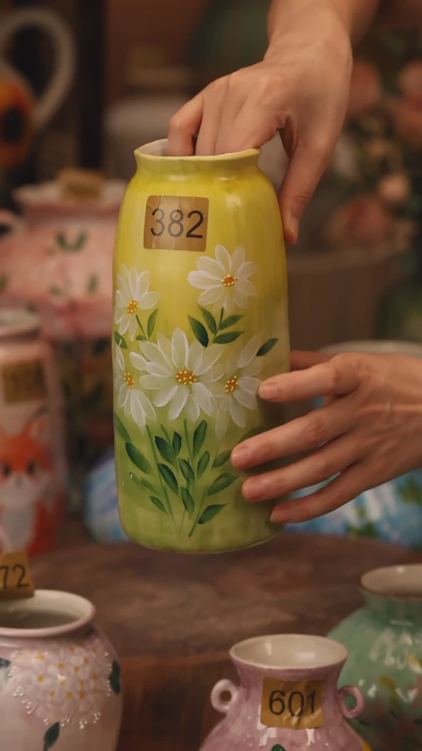 陶瓷382景德镇设计师手作花器摆件侘寂风
