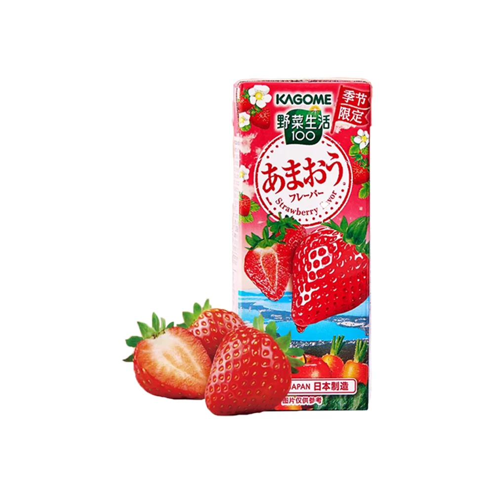 可果美 复合果蔬汁饮料(胡萝卜和甘王草莓风味) 195ml 日本进口