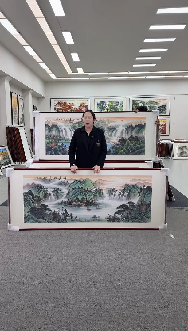 国画手绘  219*88   源远流长