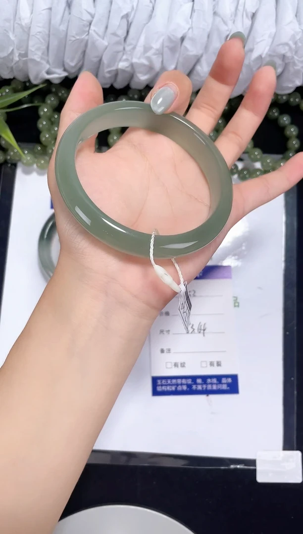 未镶嵌东陵石东陵玉052 烟青色 63-64