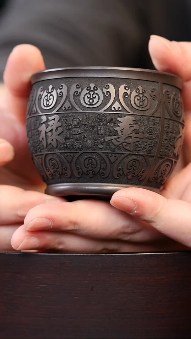 茶杯紫砂宜兴原矿全手工紫砂杯