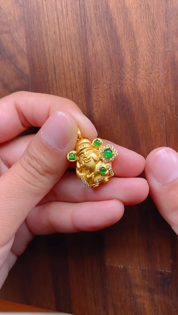 【闪购商品】翡翠吊坠(不含链)银S925镶嵌财神