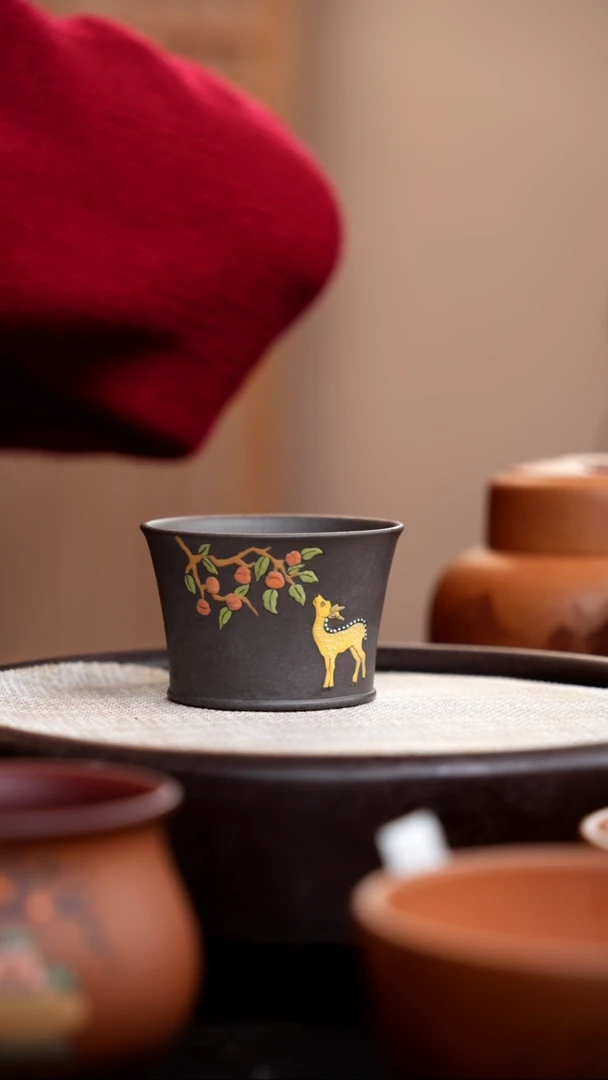 【闪购商品】紫砂茶壶天青泥小鹿杯