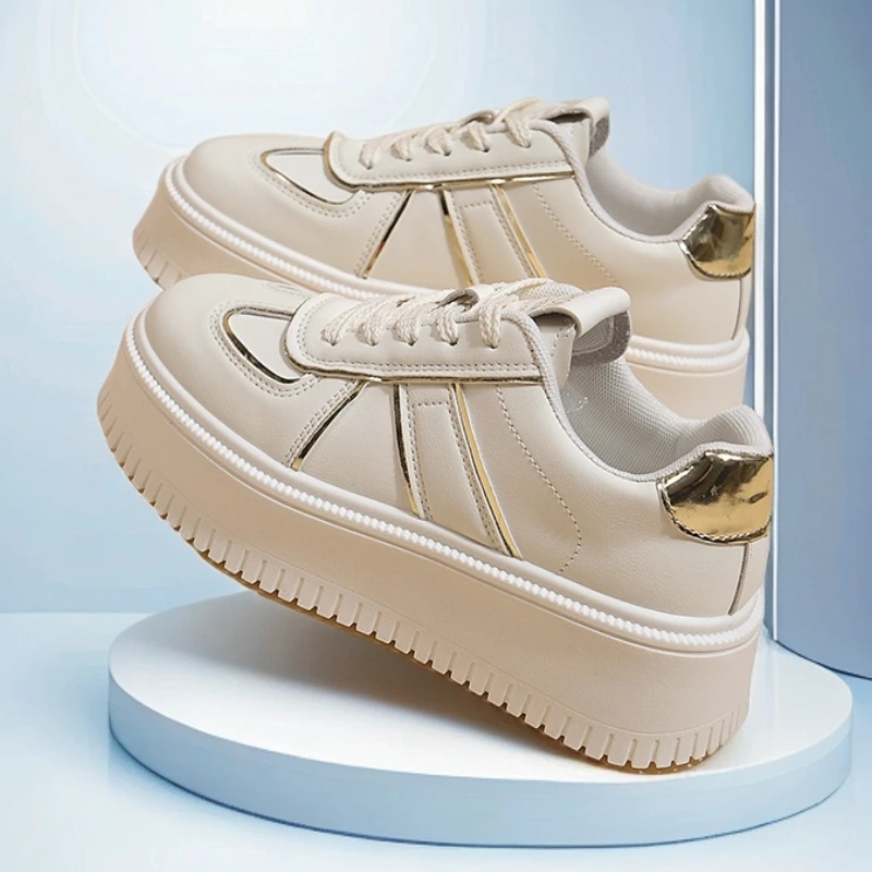 高级感厚底增高小白鞋女款2025春秋新款百搭女鞋超休闲板鞋小个子