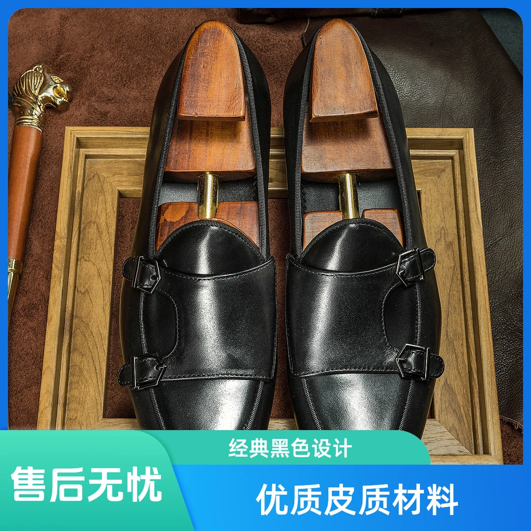 2025新款英伦头层小牛皮皮鞋男士商务小皮鞋个性潮流正装皮鞋