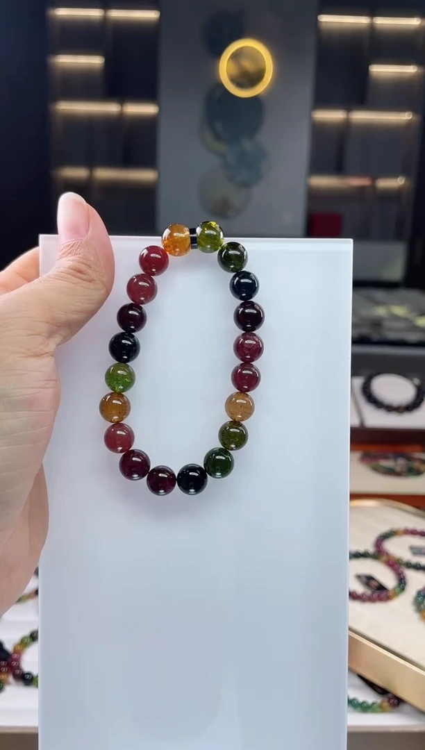 未镶嵌单圈手串碧玺（多样性发一条）Q