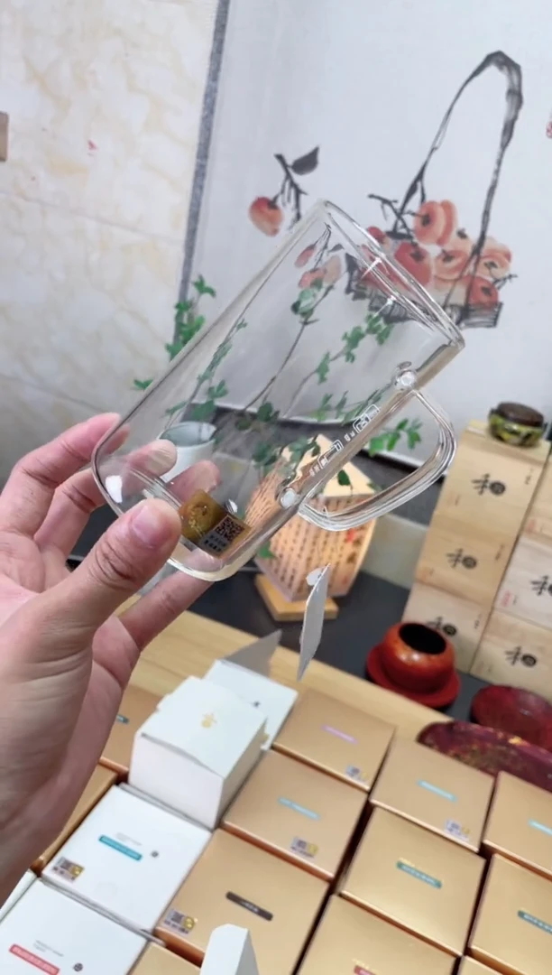 清简杯透明色绿茶杯