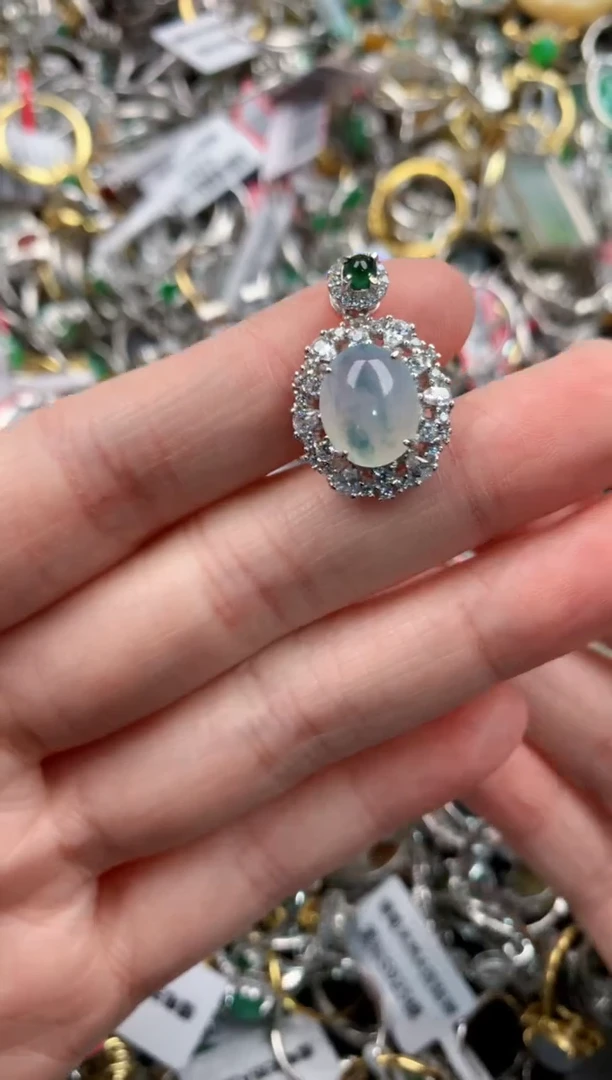 银S925镶嵌戒指翡翠333    10