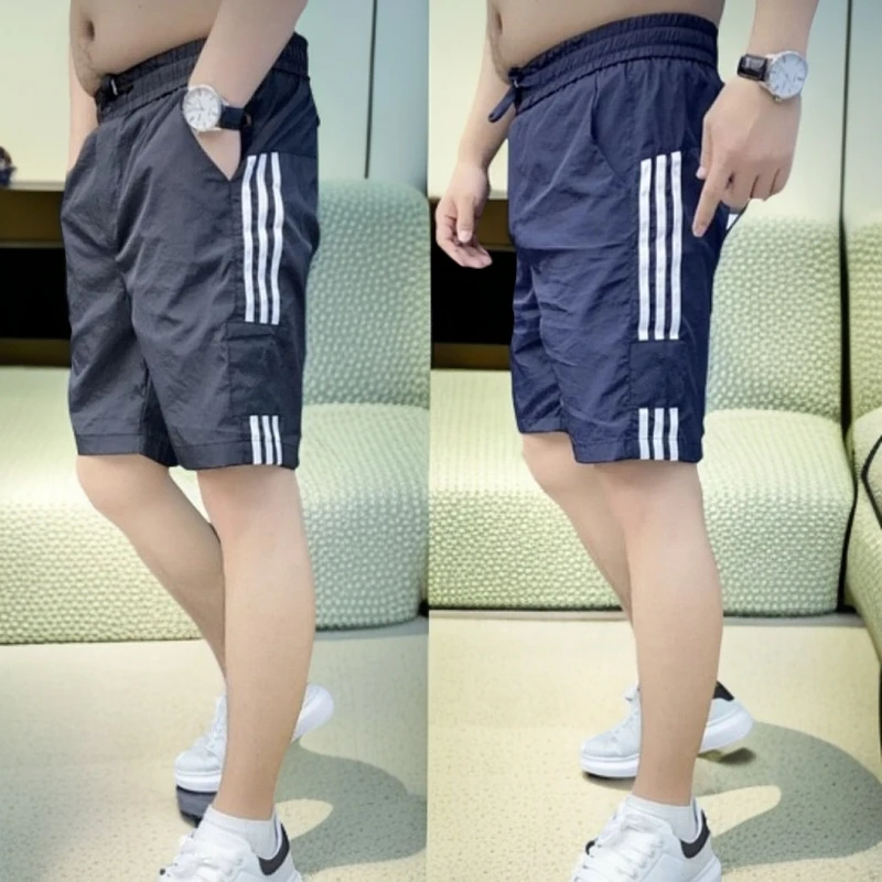 夏季男士短裤时尚运动薄款潮流条纹百搭速干户外五分宽松休闲裤