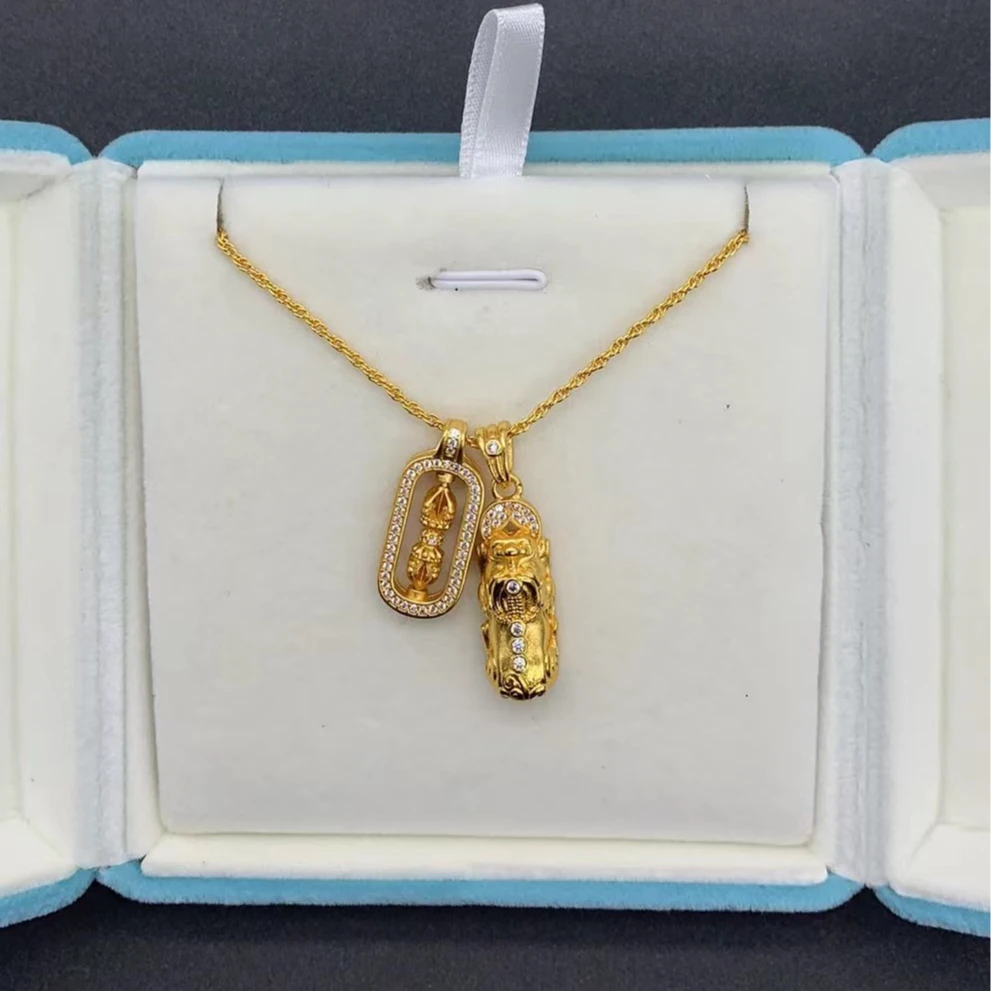 瑞福珠宝 手工镶嵌 百搭款貔貅吊坠赠链 W277