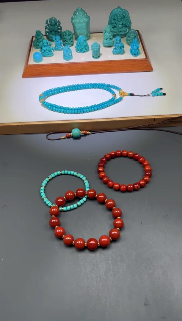 绿松石18K金镶嵌手串手串手串手串