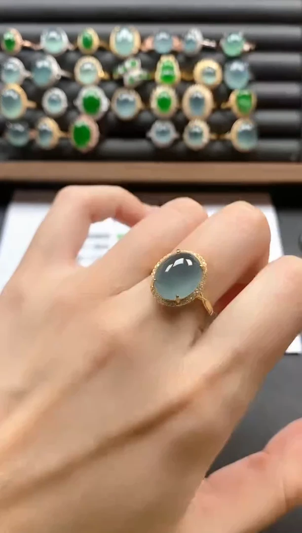 银S925镶嵌戒指翡翠51511