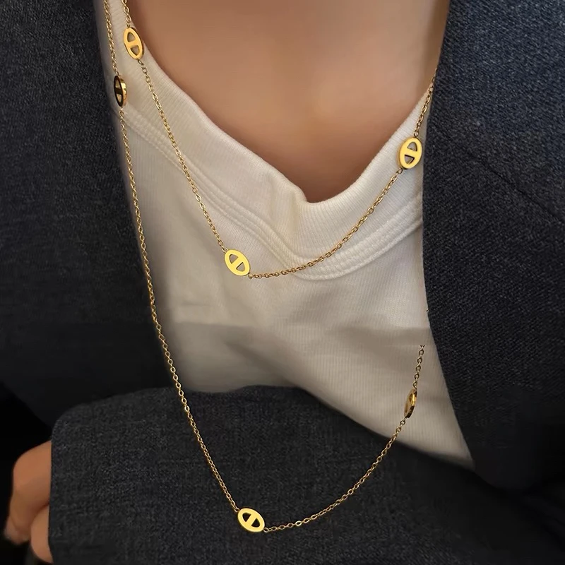 非金属珐琅项链 媛媛 新款百搭锁骨链高级感项链#FL0740