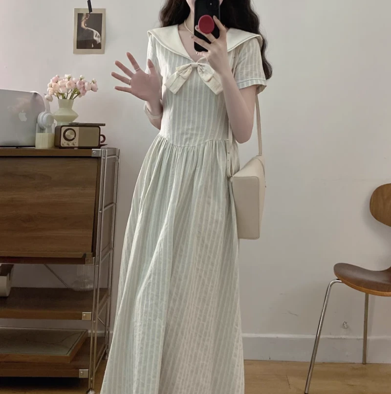 丽 001到200 H 默认瑕疵 条纹连衣裙2025夏