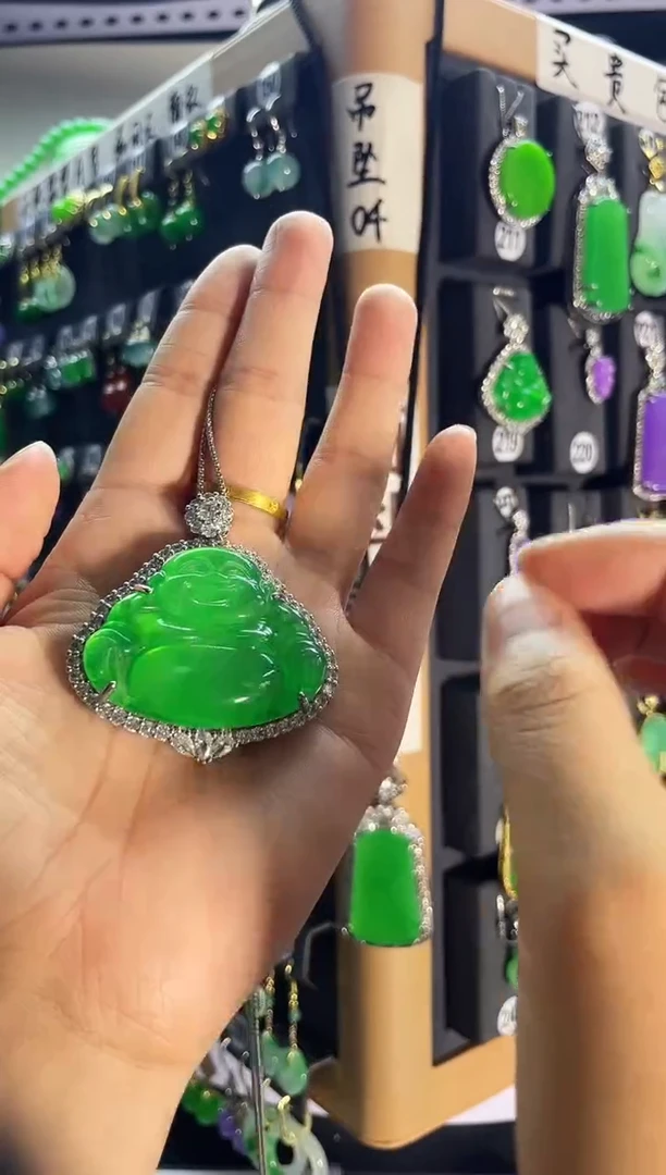 翡翠银S925镶嵌颈饰看......