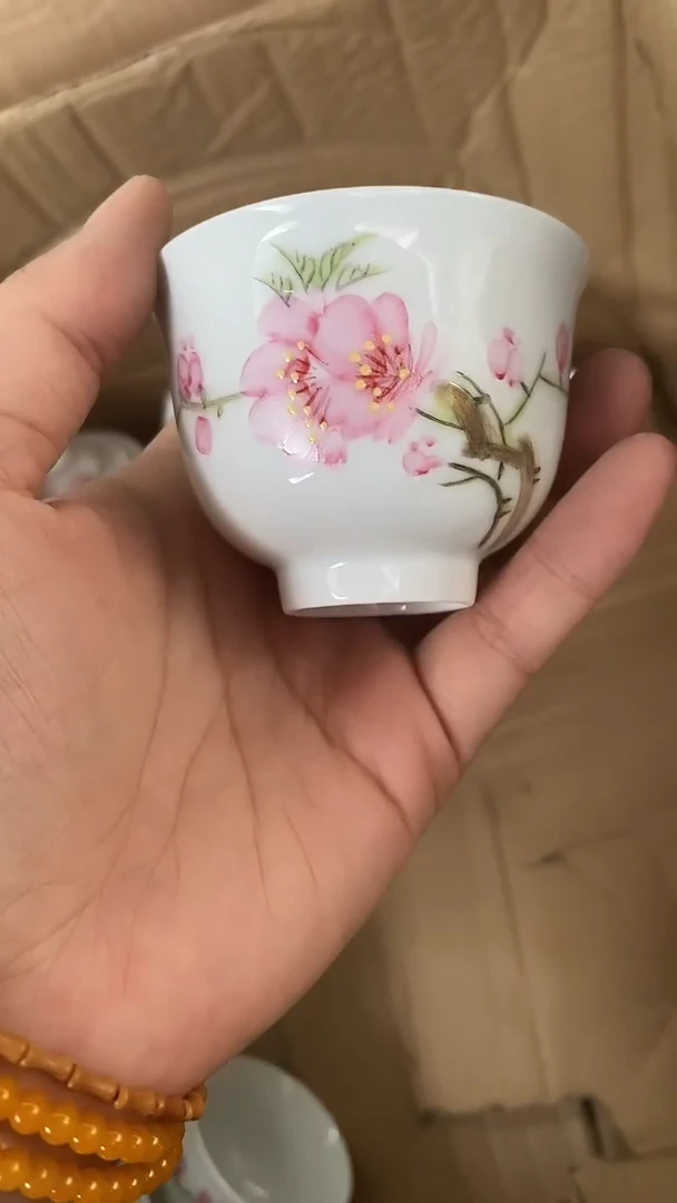 摆件水点手绘小杯子