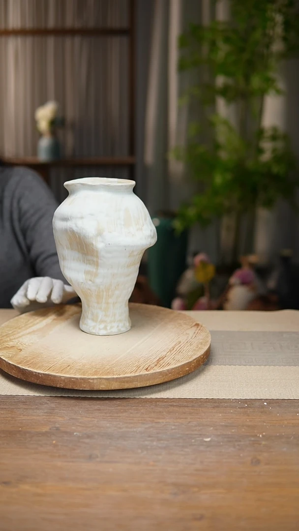 【闪购商品】陶瓷花器陶瓷花瓶手捏瓶003瑕疵