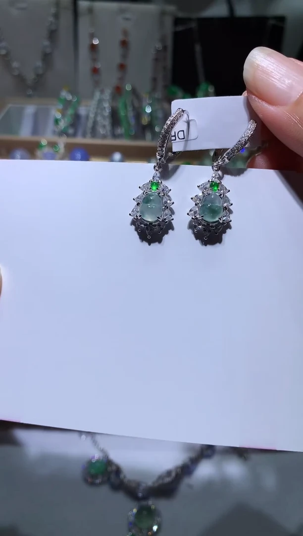 翡翠未镶嵌耳饰耳环